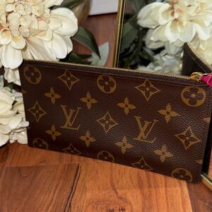 Louis Vuitton Monogram Pouch with Gold and Pink Accents